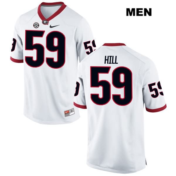 Georgia Bulldogs Men's Robert Hill #59 NCAA Authentic White Nike Stitched College Football Jersey HRQ1856QQ